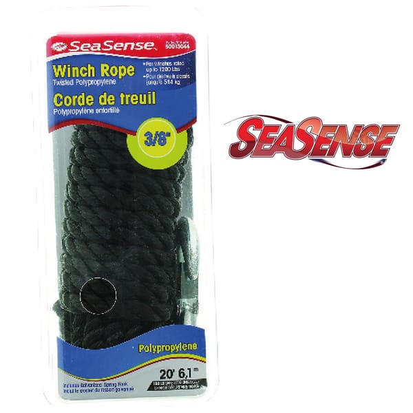 Corde Tresse Winch 3/8''x 20'noir