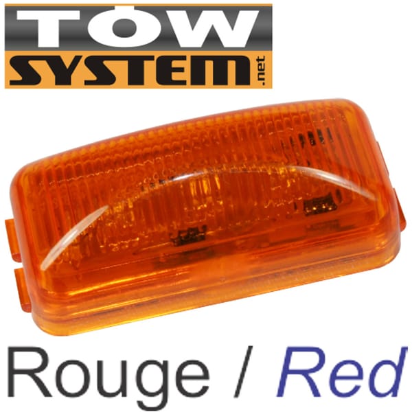 Led 2''1/2,rectangulaire, Rouge