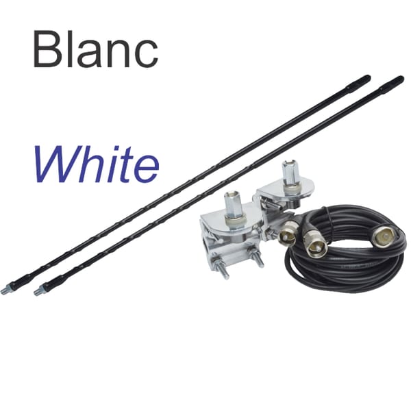 Antennes Twin 4ft Blanc Kit